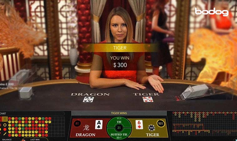 Opciones de apuesta de Dragon Tiger