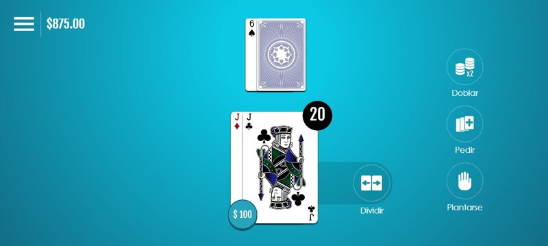 double deck blackjack dividir