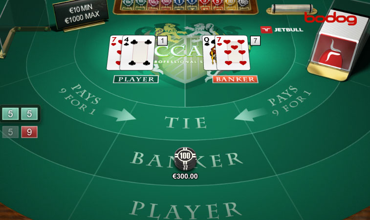 Aposta na banca no baccarat