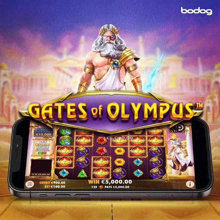 Celular con juego Gates of Olympus