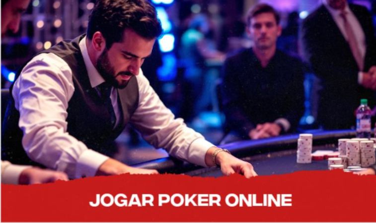Dealer separando as fichas em jogo de poker
