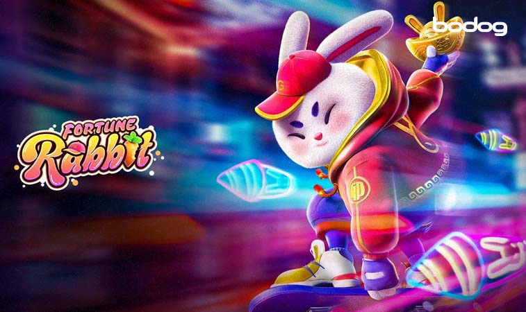 Gráfica de conejo con logo de Fortune Rabbit
