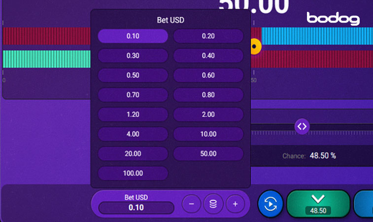 Pantalla del juego Dice destacando las apuestas