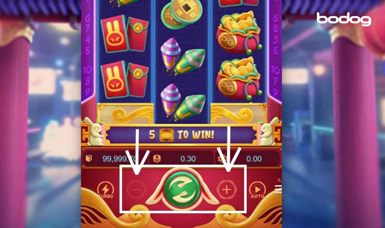 Botones de apuesta en Fortune Rabbit