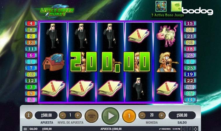 Pantalla de slot mostrando el saldo